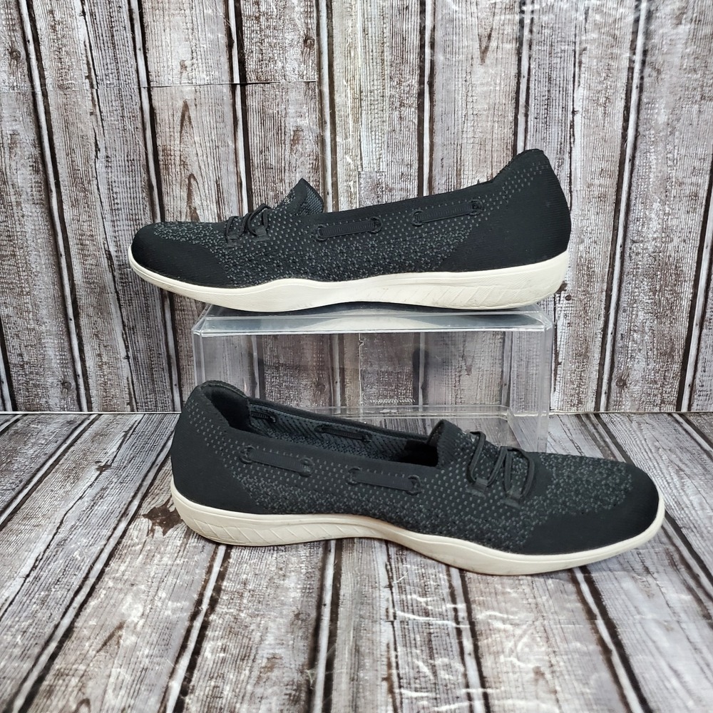 Skechers Womens Newbury St Easily Adored Slip On Shoes Black Memory Foam Size 11 - Picture 2 of 8